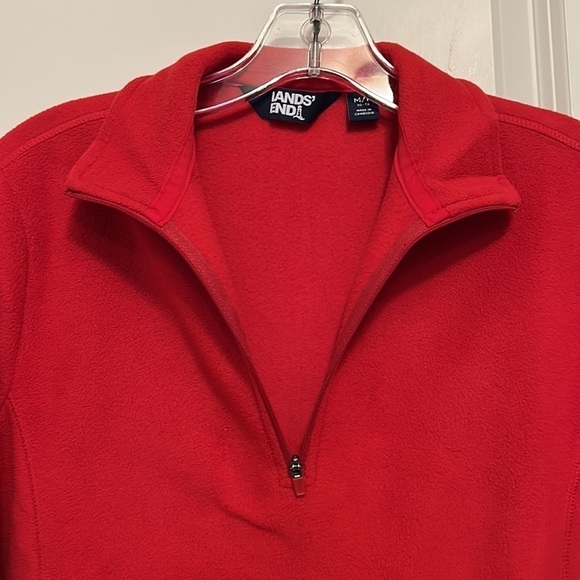 Lands End Red Polar Tech Long Sleeve 1/4 Zip fro T Jacket Women’s Medium - Picture 5 of 9